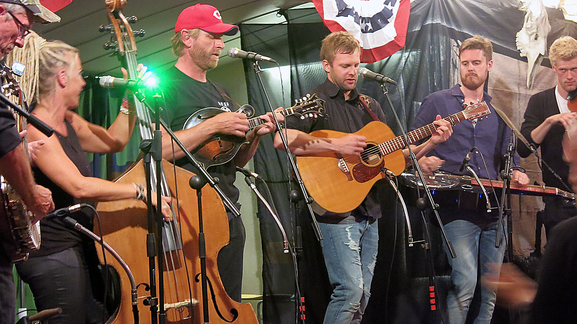Mikael Grund hits a solo at Naasville Bluegrass Festival