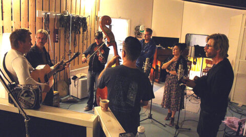 Recording at Enviken Studios with Marti Brom and Downhill Bluegrass Band